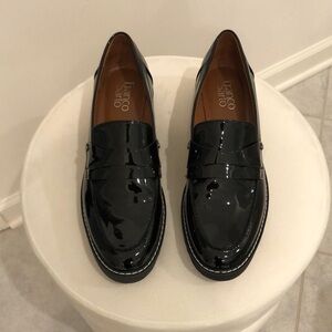 Franco Sarto Black Patent Loafers Slip-On